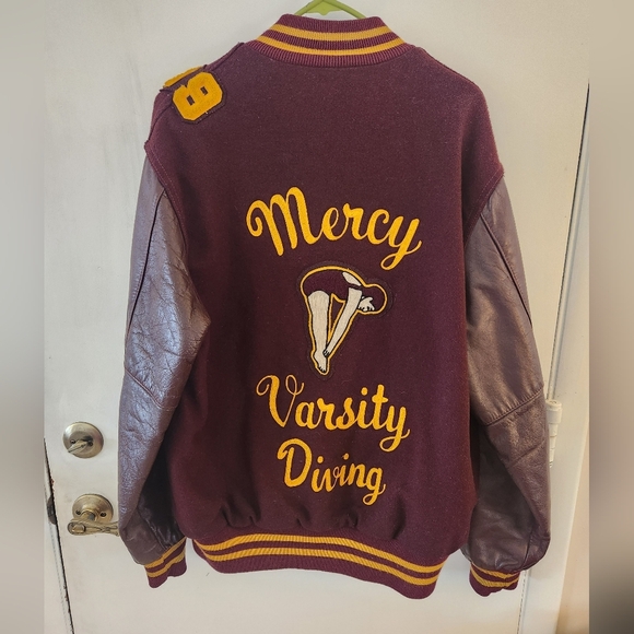 Vintage Maroon and Yellow  High School Varsity Jacket, 1999 - Picture 2 of 5